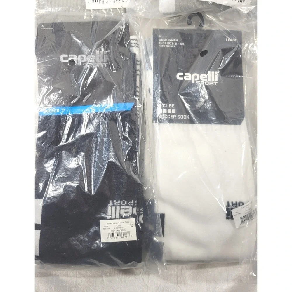 LOT: 10 Pairs Capelli Sport Soccer Socks - Marled & 4-Cube - Unisex Size Medium